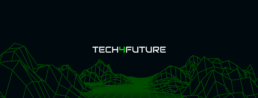 logo tech4future su sfondo nero e verde